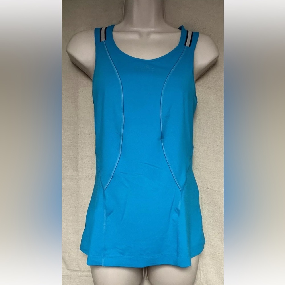 Never Worn Blue Fitted Running Tank Top Women’s Small Curved Seams